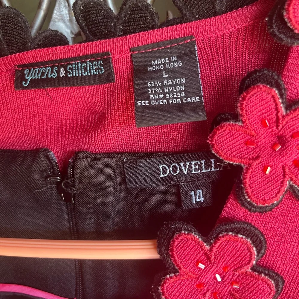 Not a set-goes together perfect Ladies Black Dress Size 14 Sweater Hot Pink L - Picture 4 of 4